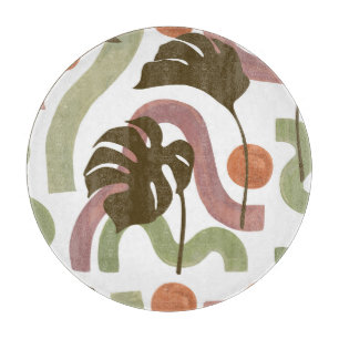 Monstera Leaf: Elegant Watercolor Poster Cutting Board
