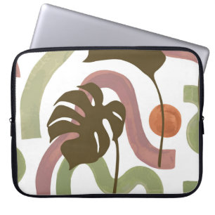 Monstera Leaf: Elegant Watercolor Poster Laptop Sleeve