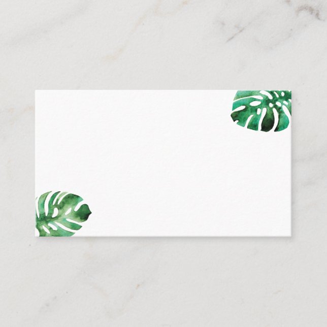 Monstera Leaf Flat Place Card (Front)