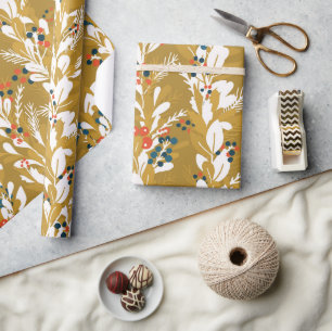 Monstera Leaf & Floral Gift Wrap Paper - Tropical