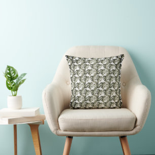 Monstera leaf foliage seamless pattern cushion