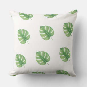 Monstera Leaf Green Design. Cushion