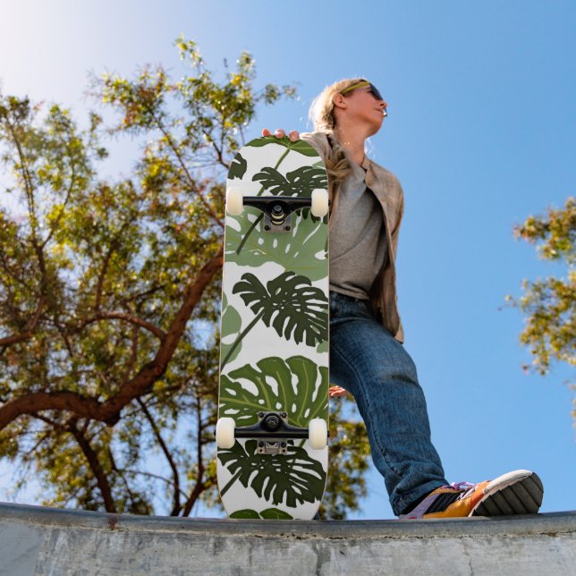 Monstera Leaf Half Pipe  Skateboard (Outdoor 1)