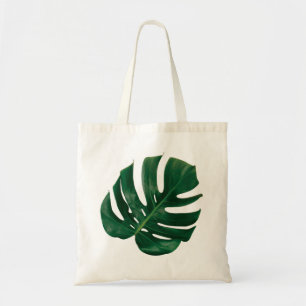 Monstera Leaf island design - Tropical Green Tote Bag