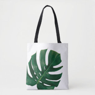Monstera Leaf island design - Tropical Green Tote Bag