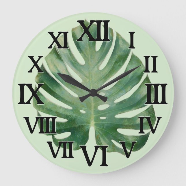 Monstera Leaf Large Clock (Front)