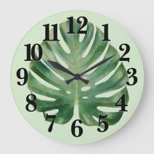 Monstera Leaf Large Clock