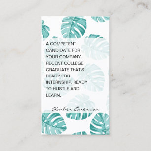 Monstera Leaf Pattern Business Card