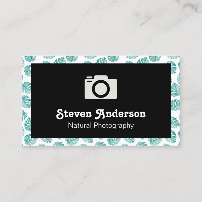 Monstera Leaf Pattern Business Card (Front)