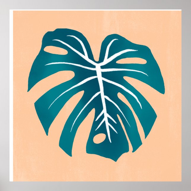 Monstera leaf poster wall art  (Front)