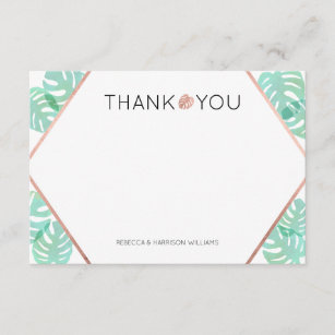 Monstera Leaf & Rose Gold Card