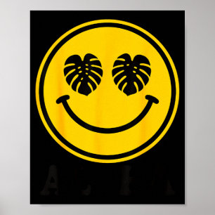 Monstera leaf smile aloha hawaii beach tropical poster