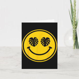 Monstera leaf smile tropical beach summer ocean card