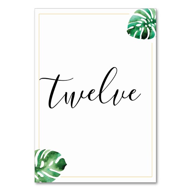 Monstera Leaf Table Numbers (Front)