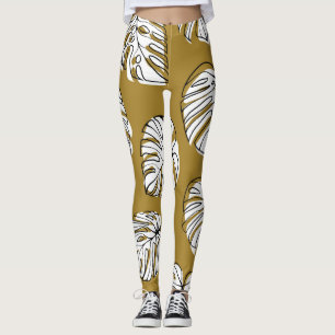 Monstera Leaf, Textile Seamless Pattern. Leggings