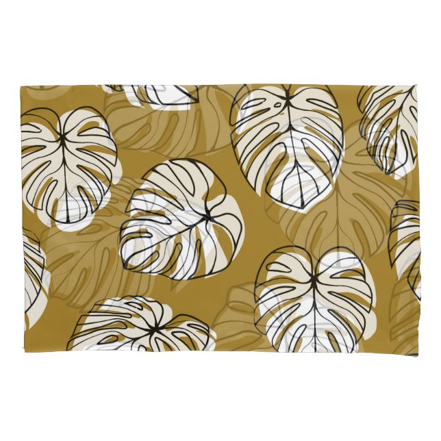 Monstera Leaf, Textile Seamless Pattern. Pillowcase (Front)