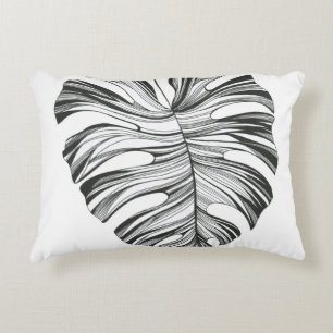Monstera Leaf: Tropical Natural Element. Decorative Cushion
