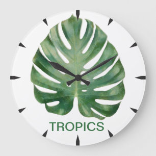 Monstera Leaf Tropics Large Clock