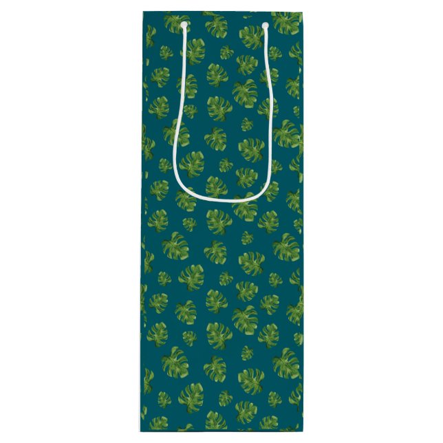 Monstera Leaf Wine Gift Bag (Front)