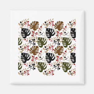 Monstera Leaves and Twigs Magnet