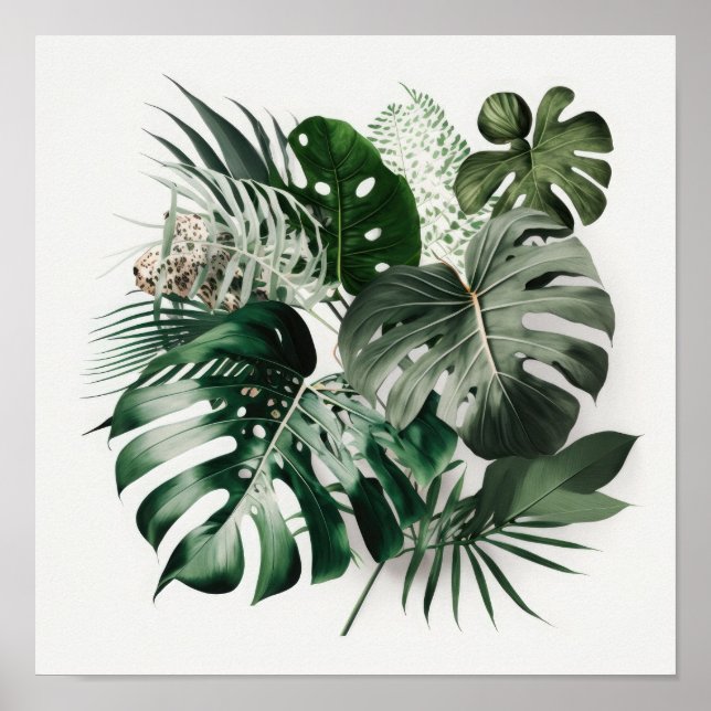 Monstera Leaves Art Print Poster (Front)