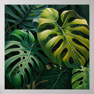 Monstera Leaves Art Print Poster