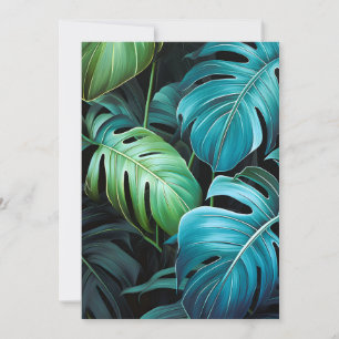 Monstera Leaves Botanical Tropical Jungle Foliage Holiday Card