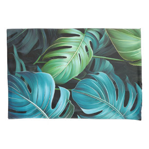 Monstera Leaves Botanical Tropical Jungle Foliage Pillowcase