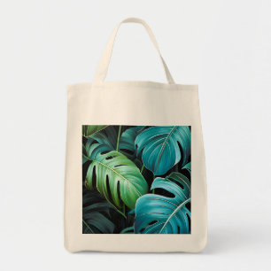 Monstera Leaves Botanical Tropical Jungle Foliage Tote Bag
