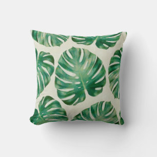 Monstera leaves cushion
