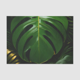 Monstera Leaves Gold Jungle Glamour Tissue Paper