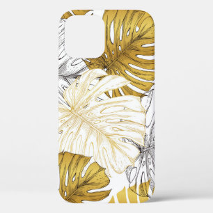 Monstera Leaves: Golden White iPhone 12 Case