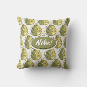 Monstera Leaves - Green Cushion