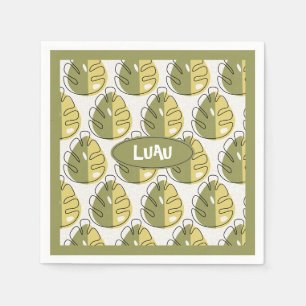 Monstera Leaves – Green Napkin
