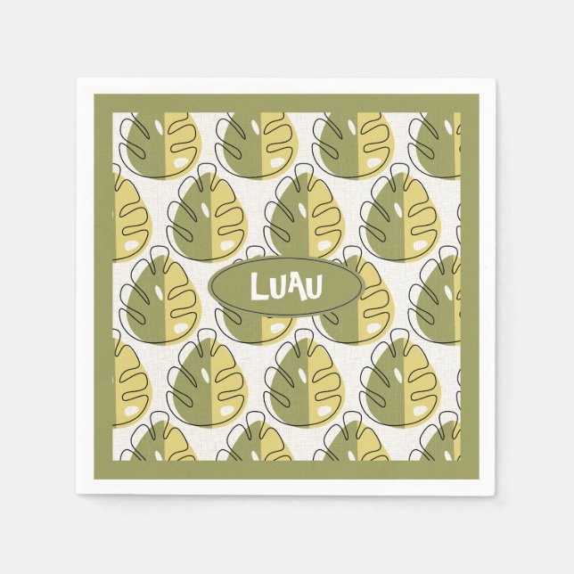 Monstera Leaves – Green Napkin (Front)