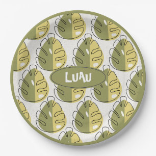 Monstera Leaves – Green Paper Plate
