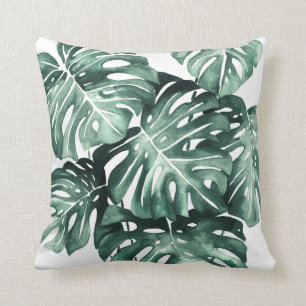Monstera Leaves Illustration Cushion