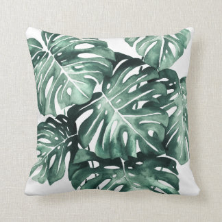Monstera Leaves Illustration Cushion