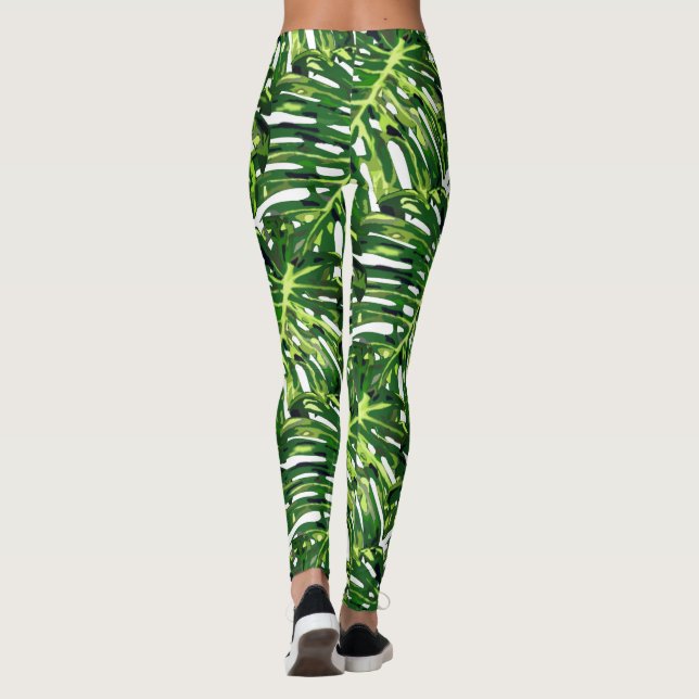 Monstera Leaves Leggings (Back)