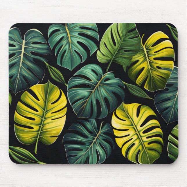 Monstera Leaves Mouse Pad (Front)