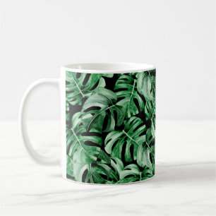 Monstera leaves pattern coffee mug