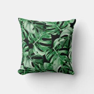 Monstera leaves pattern cushion