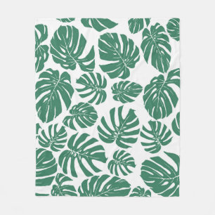 Monstera leaves seamless, decorative pattern. fleece blanket