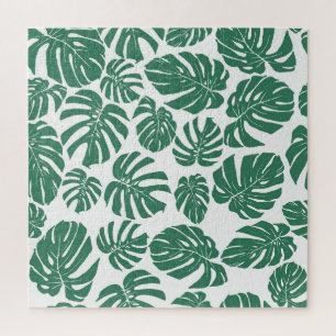 Monstera leaves seamless, decorative pattern. jigsaw puzzle