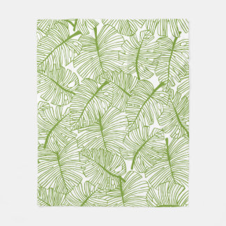 Monstera leaves, seamless floral design. fleece blanket