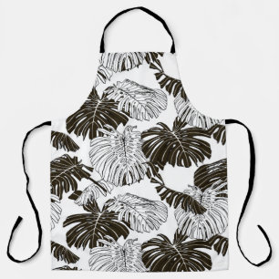 Monstera leaves seamless pattern apron