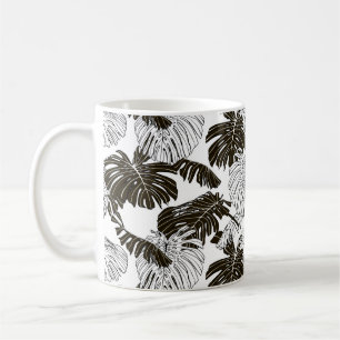 Monstera leaves seamless pattern coffee mug