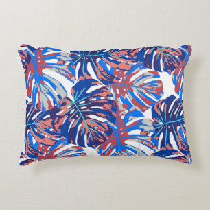 Monstera leaves seamless pattern decorative cushion