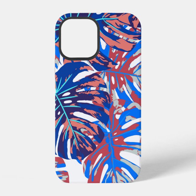 Monstera leaves seamless pattern iPhone case (Back)