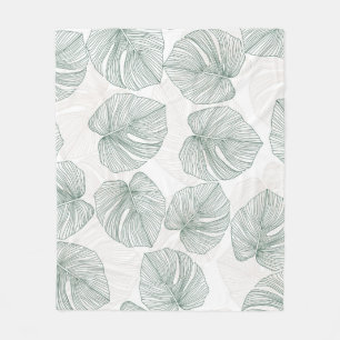 Monstera leaves seamless pattern. Tropical pattern Fleece Blanket